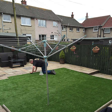 Artificial Grass before and after.