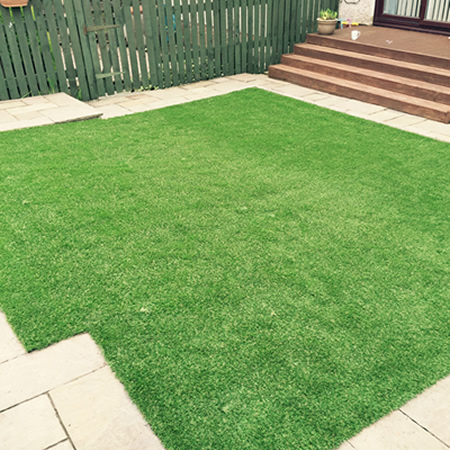 Artificial Grass before and after.