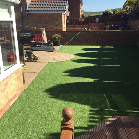 Artificial Grass before and after.