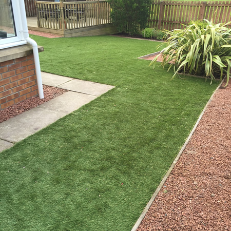 Artificial Grass before and after.