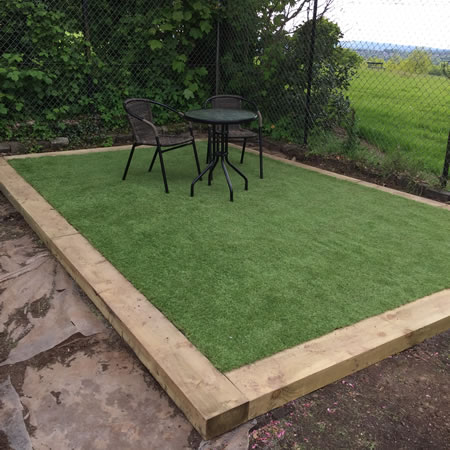 Artificial Grass before and after.